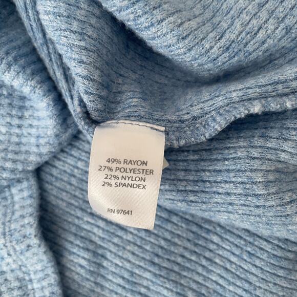 J Jill Wearever Waffle Knit Dolman Sleeve Top Medium Blue - Picture 8 of 9